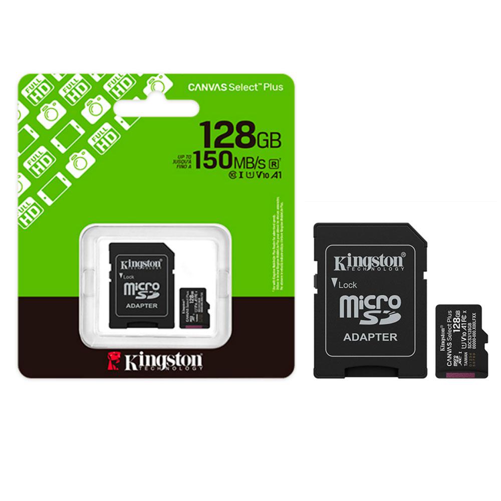Micro sd xc Kingston uhs-i 128Gb Canvas Select Plus Gen3 150mb/s clase 10 / A1 / con adaptador SDCS3/128GB