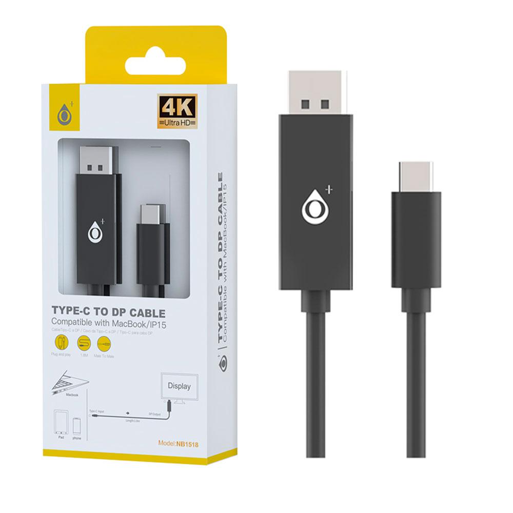 Cable Type-C a Displayport M/M / 1.8m / 4K / NB1518 / ONE+
