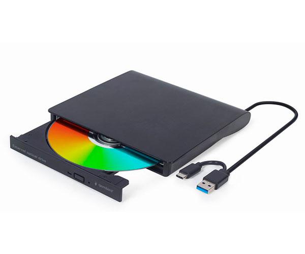 Grabadora Externa CD/DVD Gembird / USB 3.1 / Type-C / Negra / DVD-USB-031