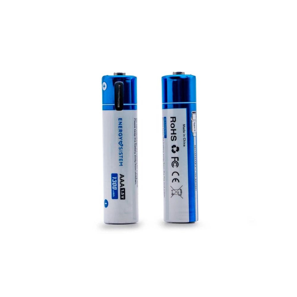 Pilas Recargables USB-C Energy Sistem Charge Pro C / 1100mWh / 740mAh / AAA / 1.5v / Pack 2 uds / 500208