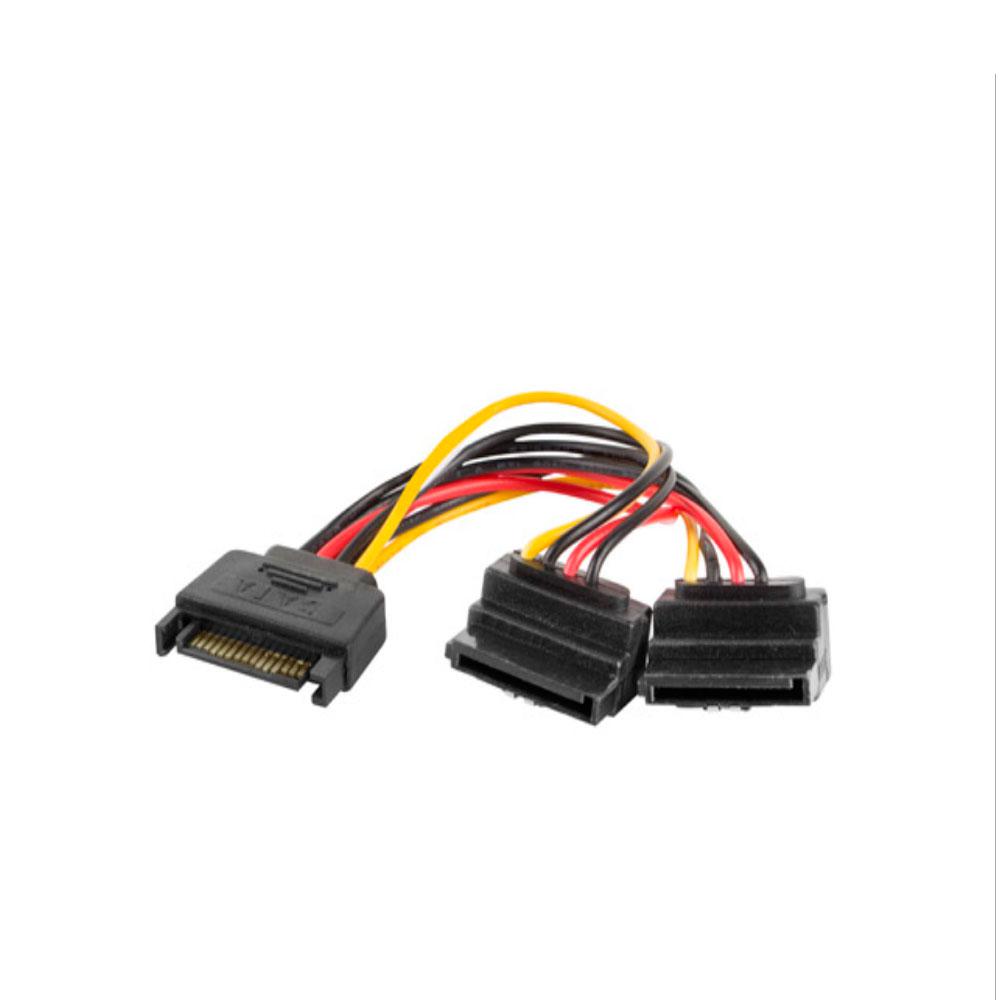 Cable alimentacion Sata macho a 2x Sata hembra 15cm / Lanberg  CA-SASA-10CU-0015