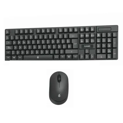 One+ Combo + Raton Inalámbrico NG6076 / 1.000 Dpi / 105 Teclas Negro
