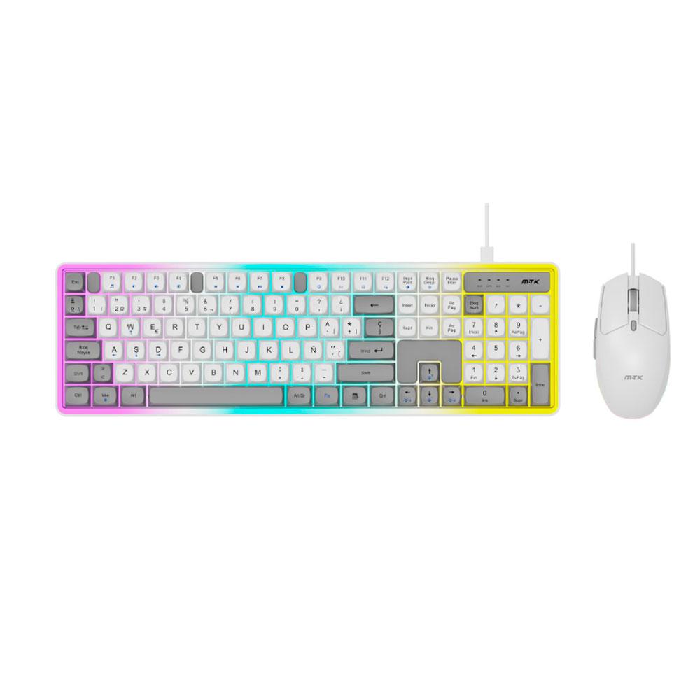 Combo Teclado + Raton USB Gaming TG7290 / 6.400 Dpi / 105 Teclas / Blanco / MTK