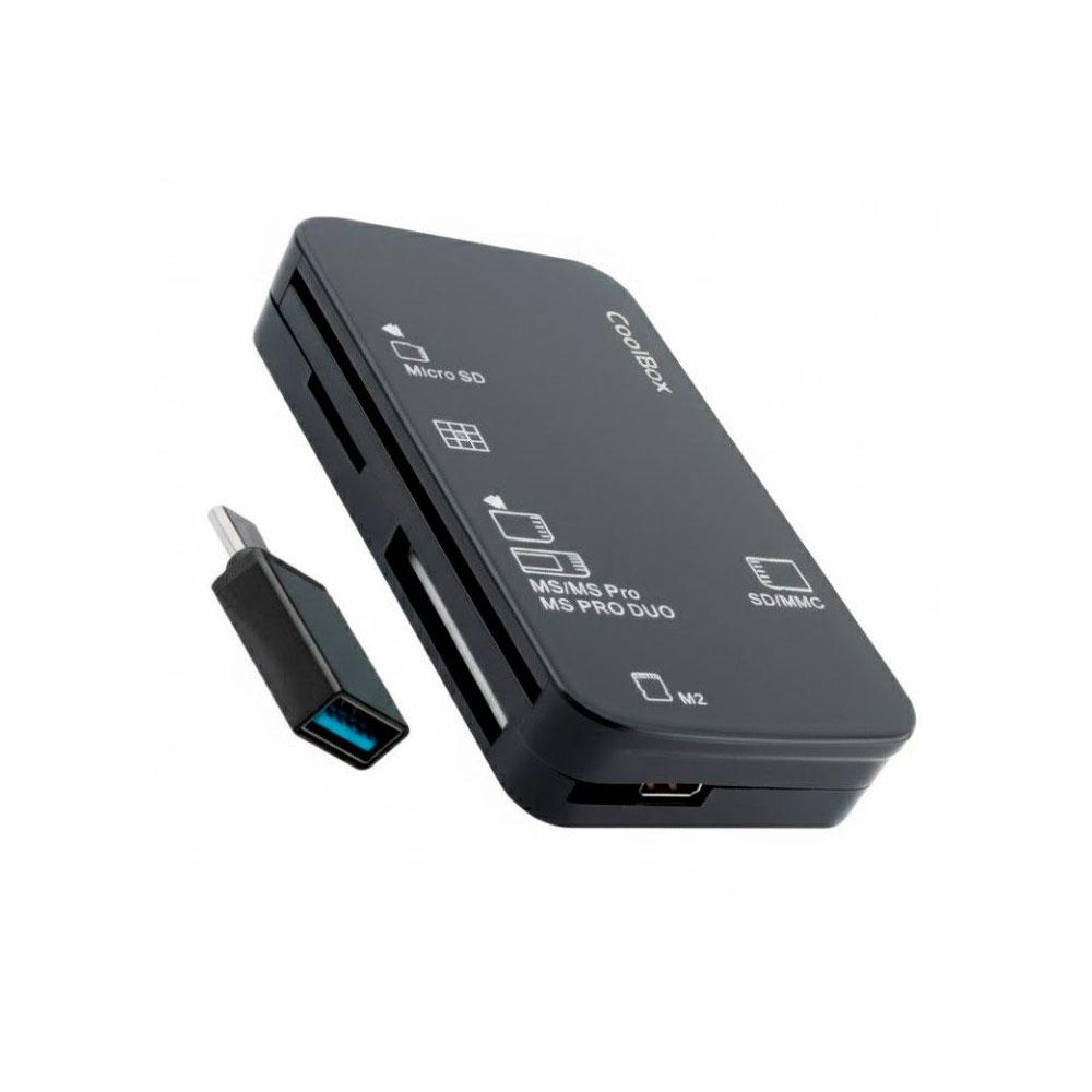 Lector de tarjetas externo Usb + Lector Dnie 4.0 Coolbox + Adaptador Type-C / CRE4