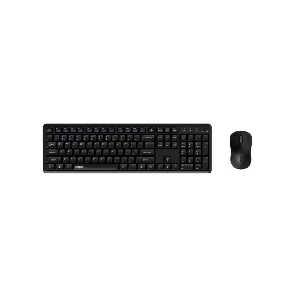 Combo Teclado + Raton Inalambrico Rapoo 8150M / RF + BT 5.0 / 2.400 DPI / Silencioso / Negro / 13094