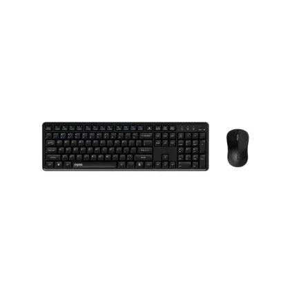 Rapoo Combo + Raton Inalambrico 8150M / Rf + Bt 5.0 / 2.400 Dpi / Silencioso Negro