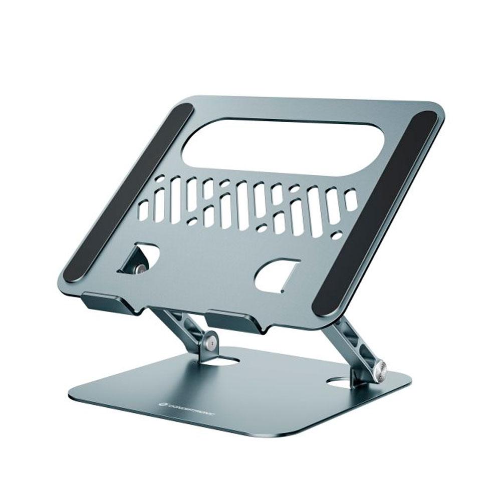 Soporte universal aluminio para Portatil Hasta 17\" Conceptronic  / Plegable / Altura Ajustable / Gris / THANA10G