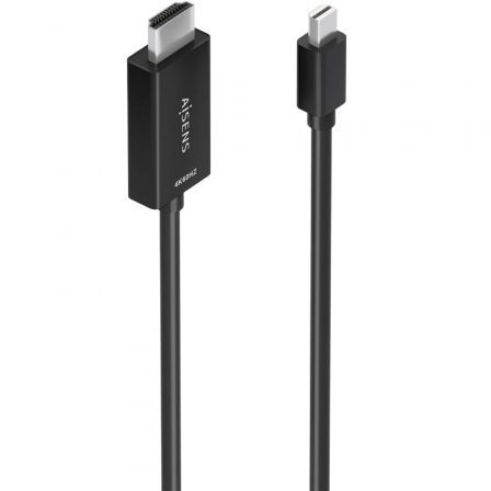 Cable Conversor Aisens A125-0887/ Mini Negro – HDMI / DisplayPort