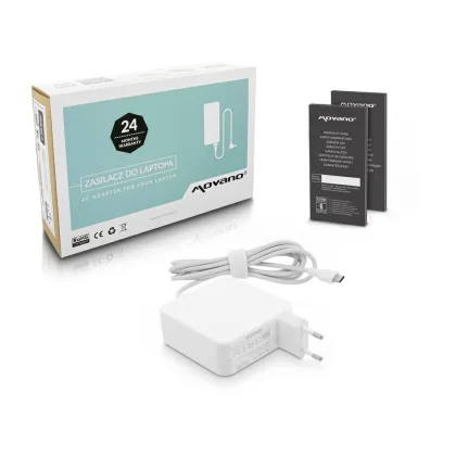 Movano Cargador para universal automático 65W 20V 3.25A Type-C Blanco