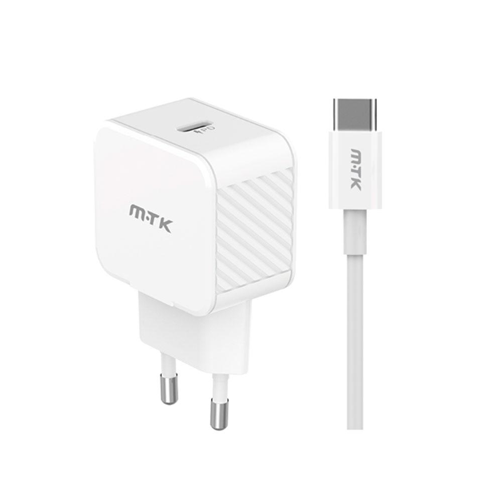 Cargador de red Type-C + Cable Type-C / 35W PD / 3.4a / Blanco / TA0336 / MTK