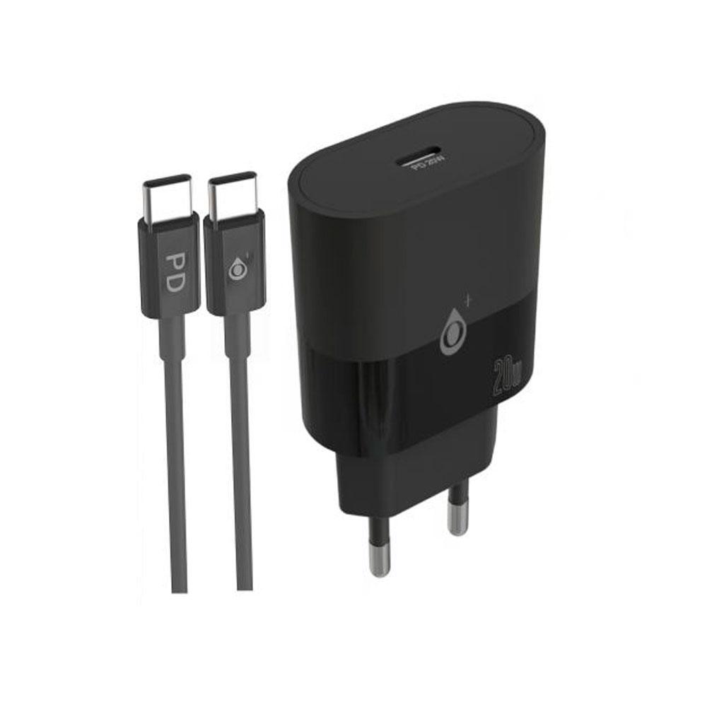 Cargador de red Type-C + Cable Type-C / 20W PD /  Negro / NA0446 / One+