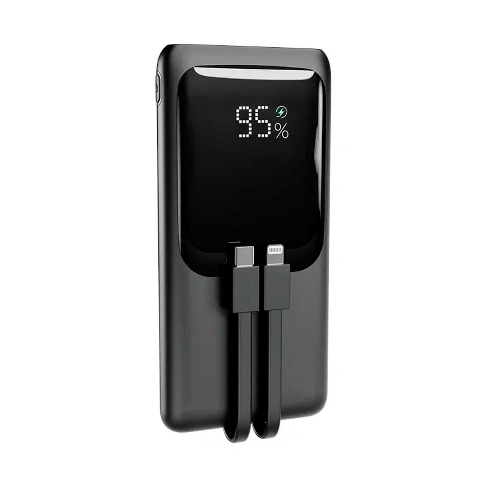 PowerBank Gembird 10.000 mah / 20W PD / 18W QC 3.0 / Cable Type-C / Cable Lightning / 1x USB / Negro / PB10-PD20-LCD-01