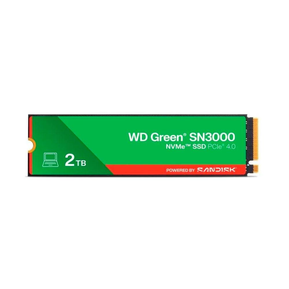 Disco duro SSD M.2 Pcie 4.0 Nvme WD Green SN3000 / 2TB / M.2 2280 / 5.000-4.200 MB/s / WDS200T4G0E