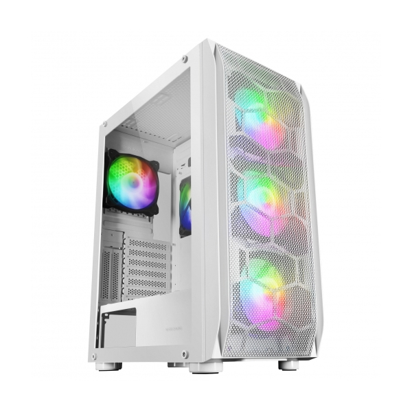÷ Caja e-atx mars gaming mc-kx xxl white lateral cristal templado frontal mesh incluye 5