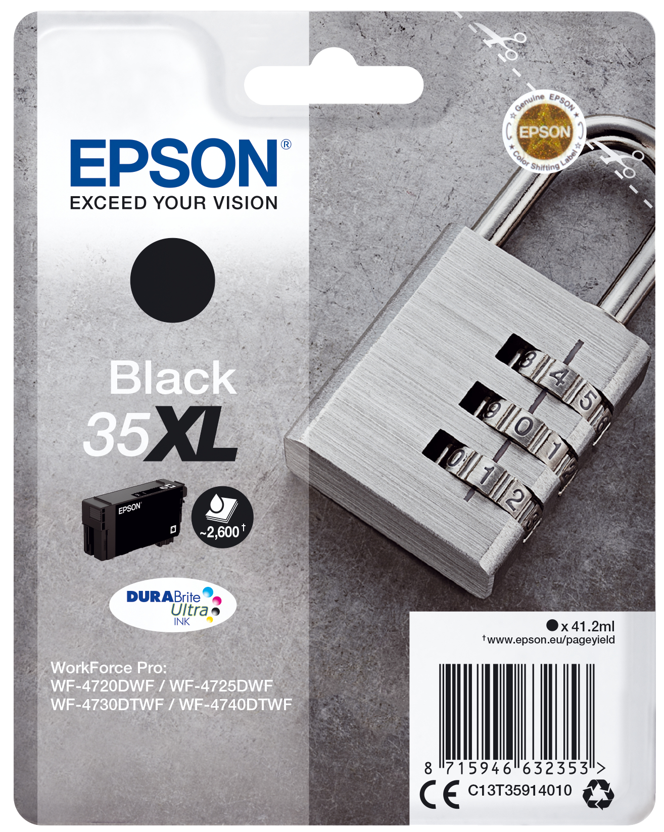 ÷ Tinta original epson t3591 xl negro c13t35914010 41.2ml