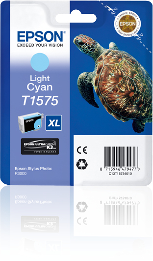 ÷ Tinta original epson t1575 cian claro c13t15754010 25.9ml