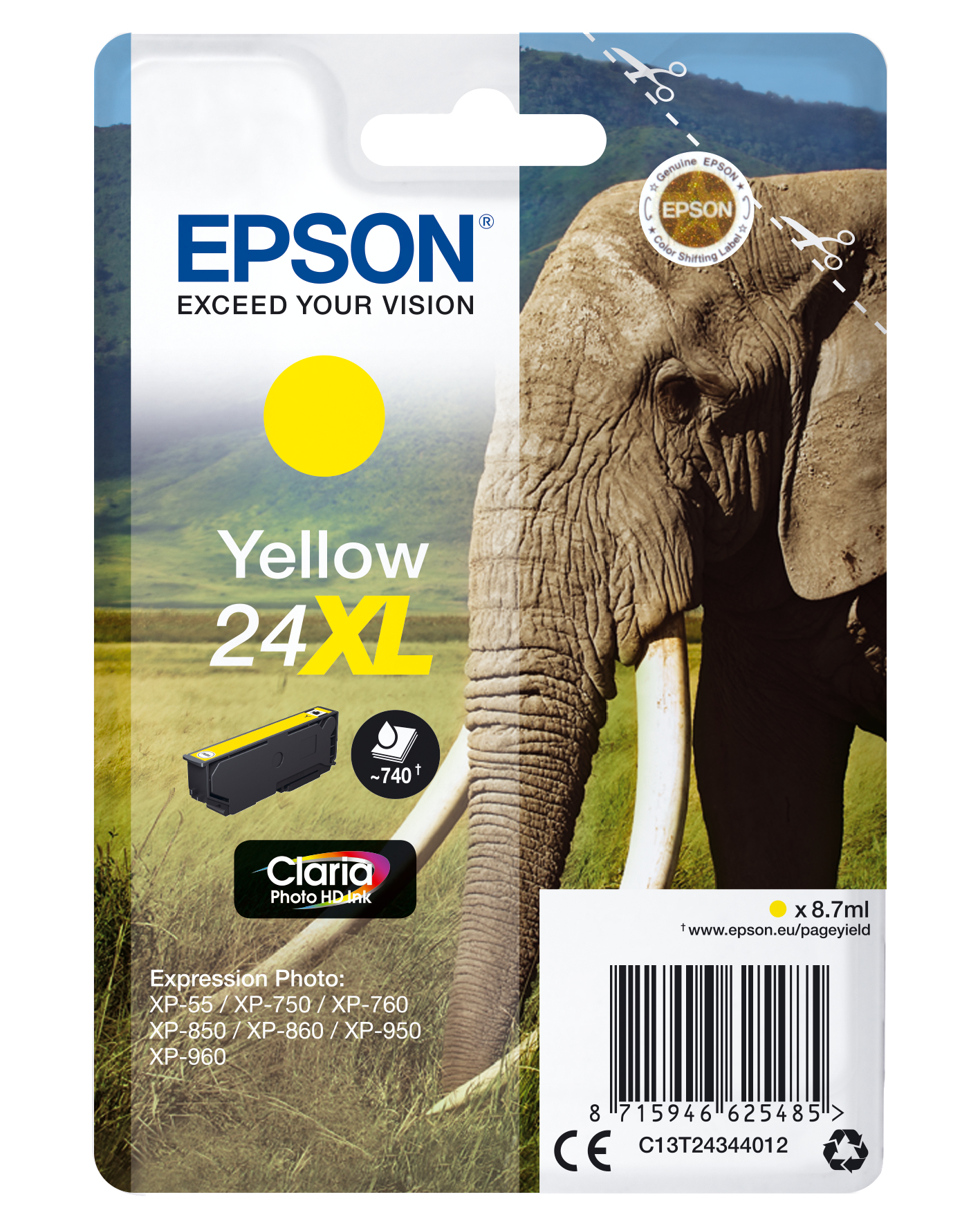 ÷ Tinta original epson t2434 xl amarillo c13t24344012 8.7ml