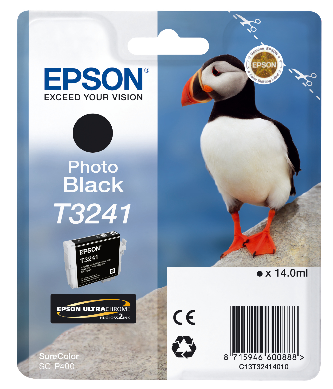 ÷ Tinta original epson t3241 negro foto c13t32414010 14ml