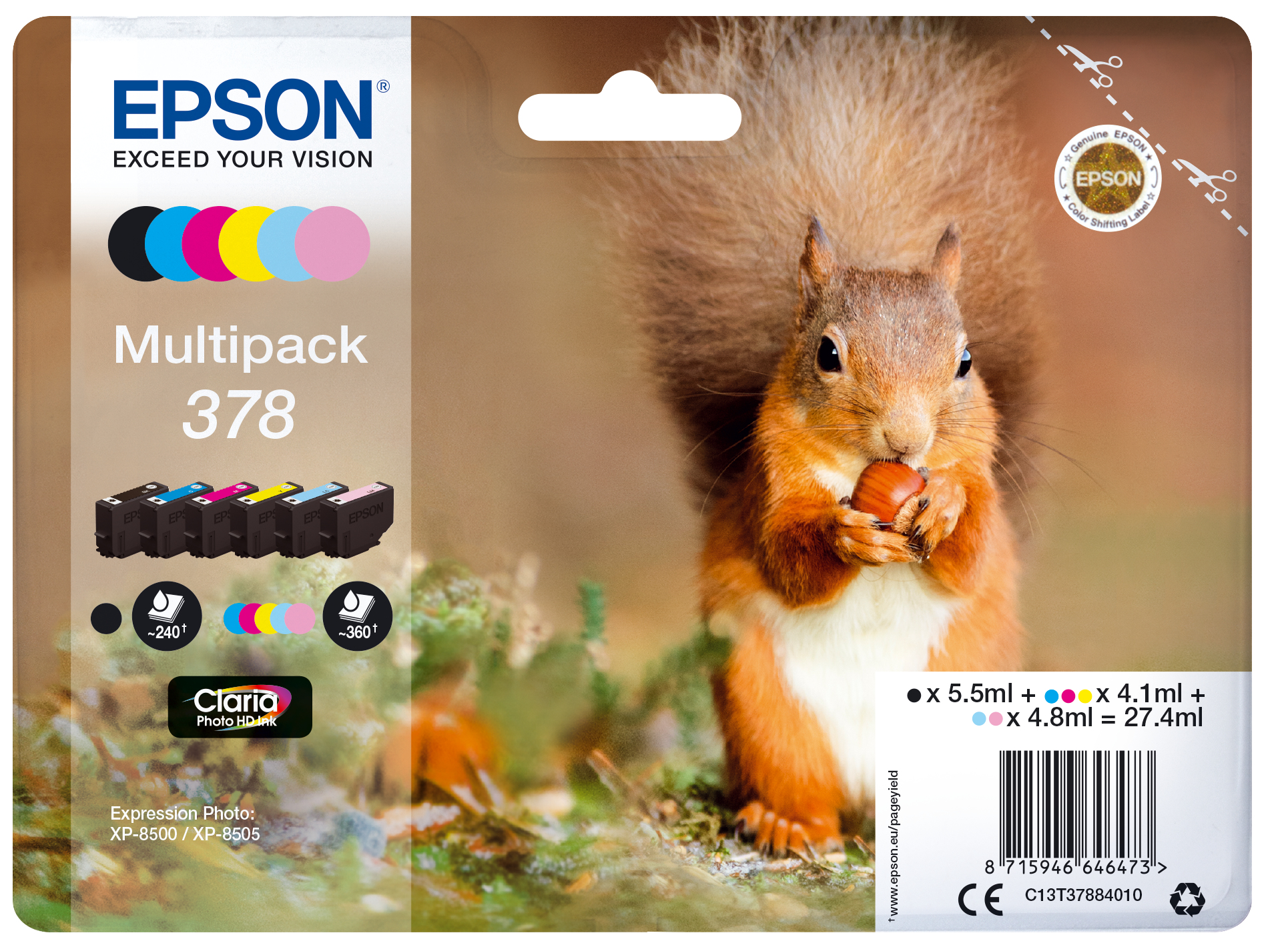 Epson ÷ Tinta original t3788 multipack 6 colores c13t37884010