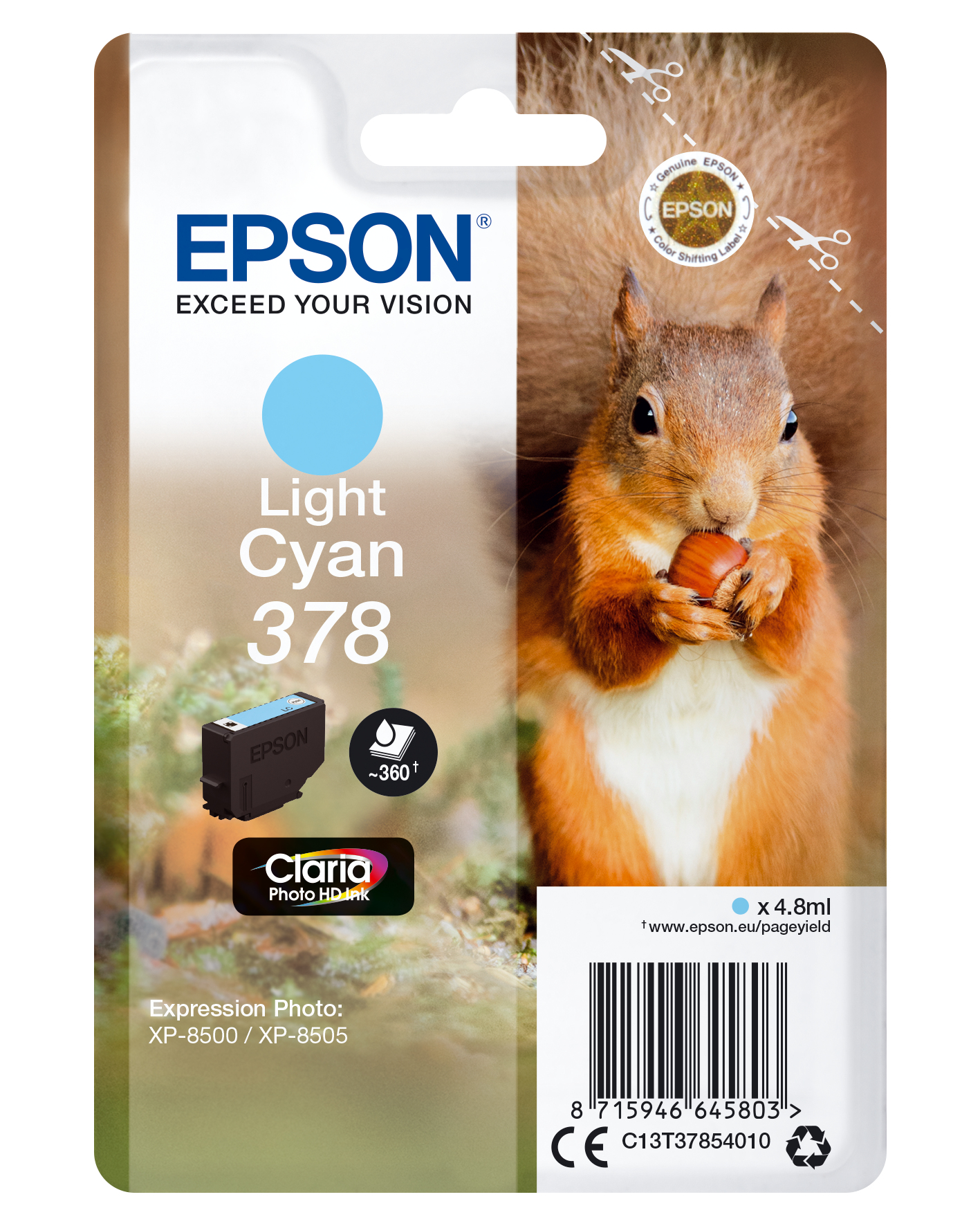 ÷ Tinta original epson t3785 cian claro c13t37854010 4.8ml
