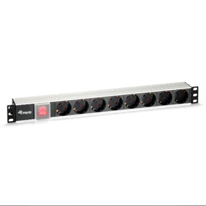 Equip ÷ Regleta alimentacion aluminio rack 19\" 1u 8 tomas con interruptor