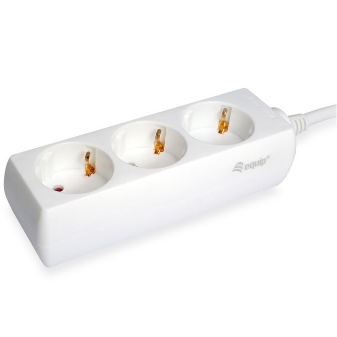 ÷ Regleta alimentacion equip con 3 tomas cable de red de 1.5 metros