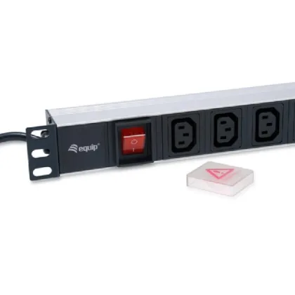 Equip ÷ Regleta alimentacion aluminio rack 19\" 1u 8 tomas tipo iec c13 con interruptor…