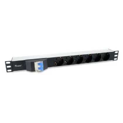Equip ÷ Regleta alimentacion aluminio rack 19\" 1u 6 tomas tipo shucko euro con…