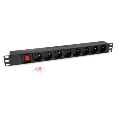 Equip ÷ Regleta alimentacion rack 19\" 1u 8 tomas modelo frances con interruptor