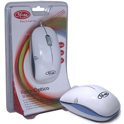 ÷ Mouse 3free mcm101/wb dise?o blanco azul