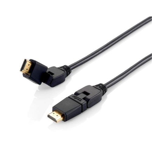 ÷ Cable hdmi equip hdmi 2.0 high speed con ethernet 1m conector pivotante 180? 119361
