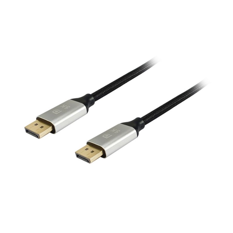 ÷ Cable displayport a displayport premium 1.4 8k/60hz 2m malla algod?n trenzado y conector aluminio eq