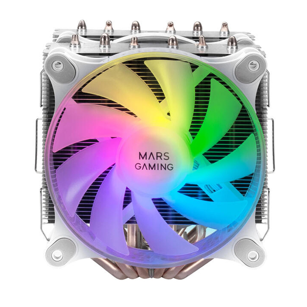 ÷ Ventilador con disipador para cpu mars gaming mcpu-xt white dual argb 6 heatpipes tdp 300w doble dis