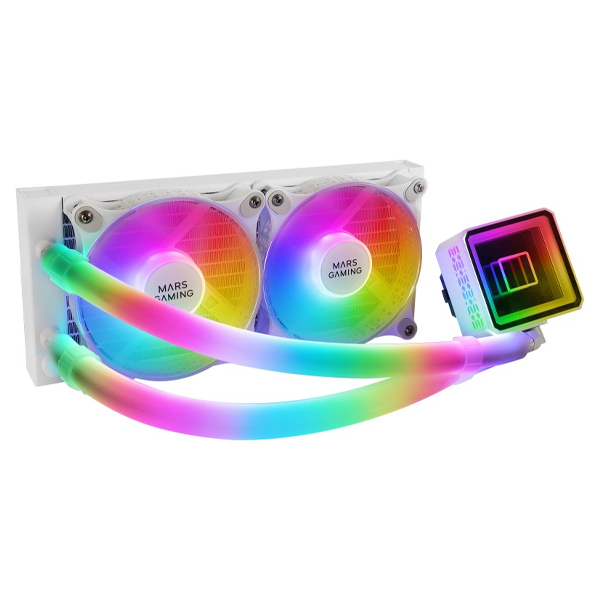 ÷ Sistema de refrigeracion liquida mars gaming ml-ultra240 white 2x12cm iluminacion argb (adressable)