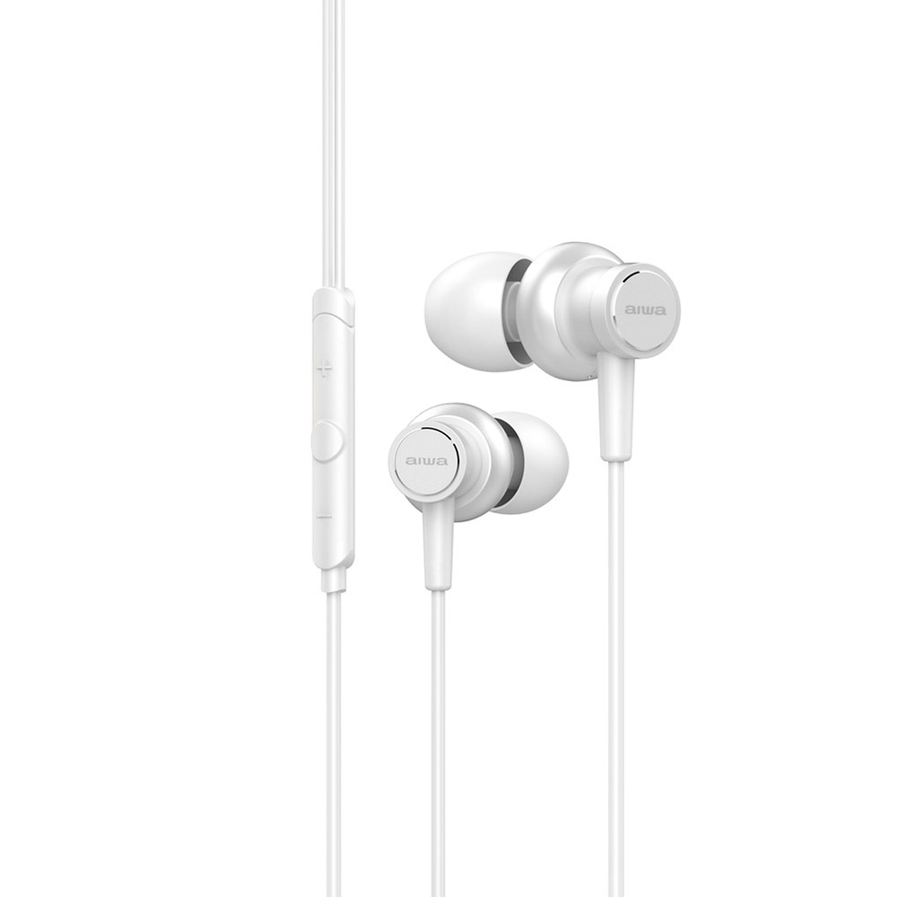 ÷ Auricular intrauditivo aiwa estm-500wt white diamond 3,5mm carcasa de alumino driver 10mm iman n40