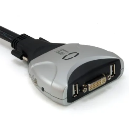 Level One ÷ Conmutador automatico v/t/m 1a2 cpus dvii USB con audio cables incluidos kvm-0260