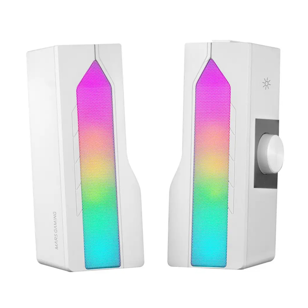 ÷ Altavoces 2.0 bluetooth mars gaming msduo white 2 en 1 convertible en sobremesa 2.0 o soundbar bt 5.