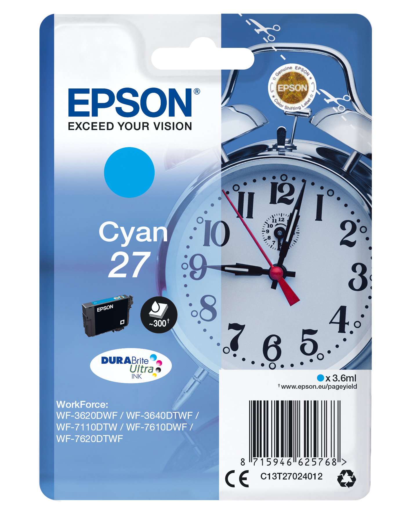 ÷ Tinta original epson t2702 cian c13t27024012 3.6ml