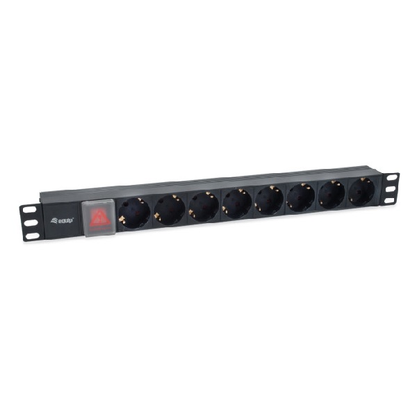 ÷ Regleta alimentacion rack 19\" 1u 8 tomas con interruptor cable iec 14 especial sai