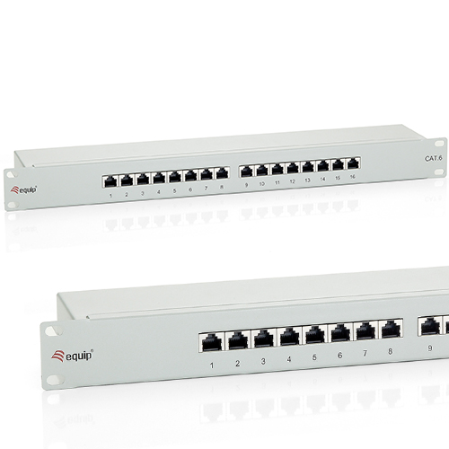 Equip ÷ Patch panel 16 puertos categoria 6 apantallado color gris claro