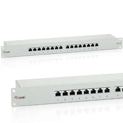 Equip ÷ Patch panel 16 puertos categoria 6 apantallado color gris