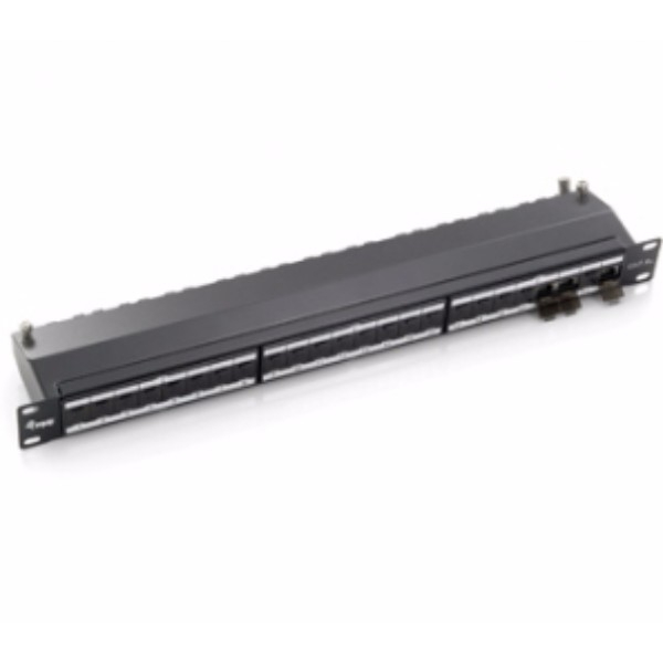 Equip ÷ Patch panel 24 puertos categoria 6a apantallado premium color gris claro