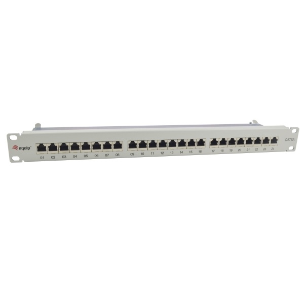 Equip ÷ Patch panel 24 puertos categoria 6a apantallado color gris claro