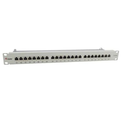 Equip ÷ Patch panel 24 puertos categoria 6a apantallado color gris