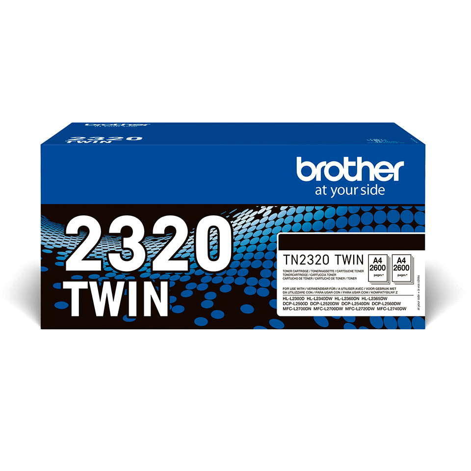 ÷ Pack 2 unidades tóner original brother tn-2320twin negro 2.600 páginas