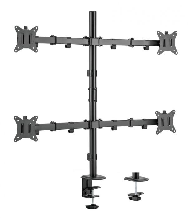 ÷ Soporte de mesa equip 650159 para 4 pantallas 17\"-32\" doble brazo articulado vesa standard hasta 9kg