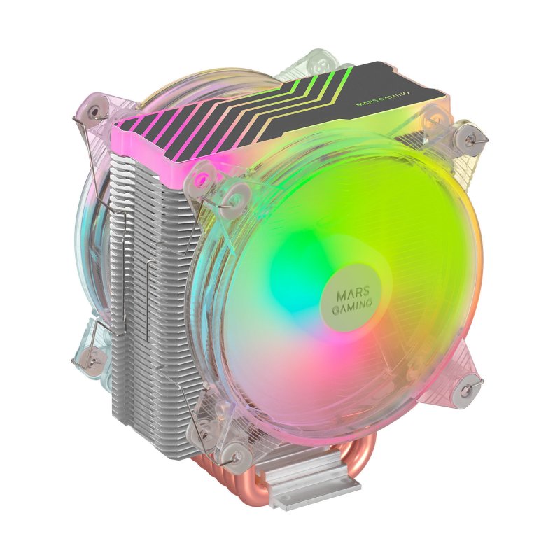 ÷ Ventilador con disipador para cpu mars gaming mcpu66 iluminacion triple argb 6 heatpipes disipador d