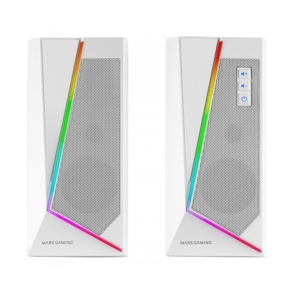 ÷ Altavoces 2.0 bluetooth mars gaming ms7 white 20w rms iluminacion rgb dinamico procesador dsp