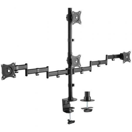 Aisens Soporte de Mesa para 4 Monitores y Tv DT27TSR-379/ Giratorio/ Inclinable/ hasta 8kg